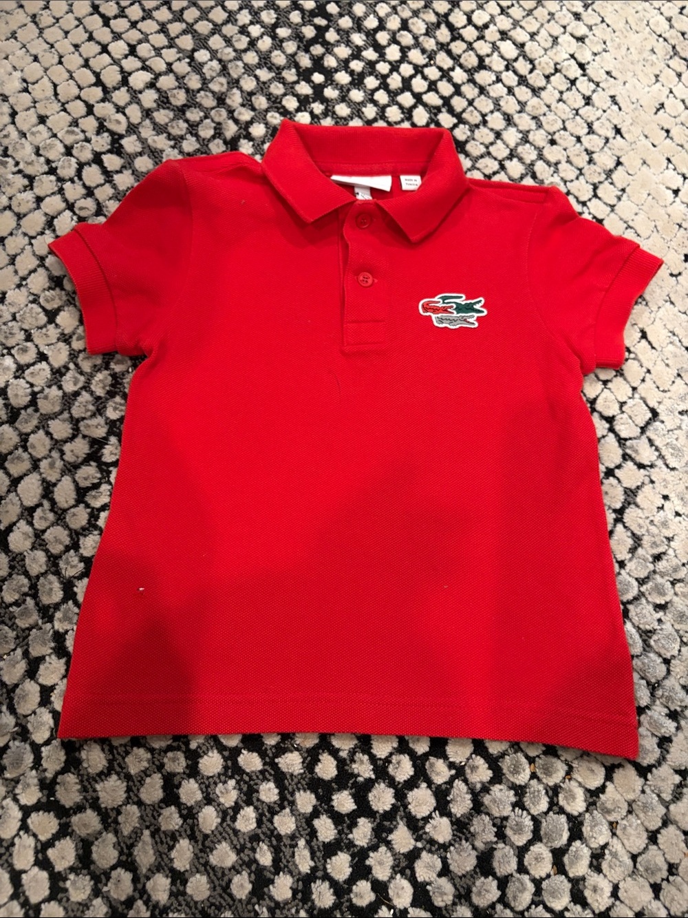Lacoste Kids Bright Red Short-Sleeve Polo with Crocodile Logo